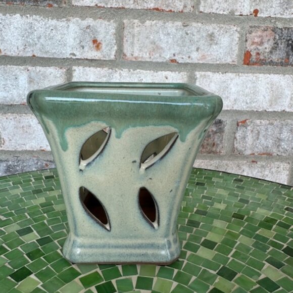 Orchid Pots Glazed Designer Style Light Green - Picture 4 of 10